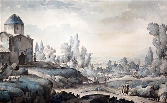 Giacomo Quarenghi (1744-1817) Views near Sudak, in the Crimea, 9.5 x 15.75in.